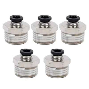 Tubo recto macho de 1/4" OD x 1/2" NPT rosca empujar para conectar montaje de tubo 5 piezas - Imagen 1 de 15