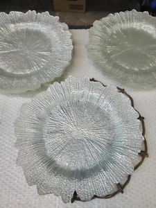 Z GALLERY WHITE GLASS CHARGER SILVER SET OF 8 14" - Picture 1 of 3