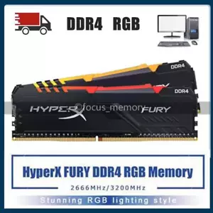 HyperX DDR4 FURY RGB Memory 2666MHz/3200MHz DIMM XMP 8GB/ 16GB Modle for Desktop - Picture 1 of 9