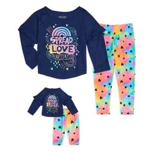 Girl 4-14 and 18" Doll Matching Love Pajamas Pajama Outfit fit American Girl - Picture 1 of 1