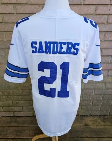 Nike On Field NFL players Dallas Cowboys Deion Sanders #21 White Jersey Size L Cover