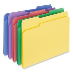Universal File Folders, 1/3 Cut Tab, Letter, Assorted Colors, 100/Box (UNV16166)