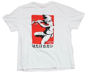Naruto Shippuden Adult New T-Shirt - Kakashi Red Box Action Over Kanji - Picture 1 of 1