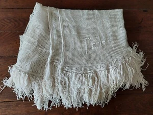 Bettüberwurf Netz Baumwolle ecru 205 x 210 cm - Bild 1 von 7