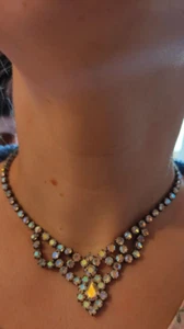 1970s Legendary beautiful vintage necklace Czechoslovakia aurora borealis. - Picture 1 of 6