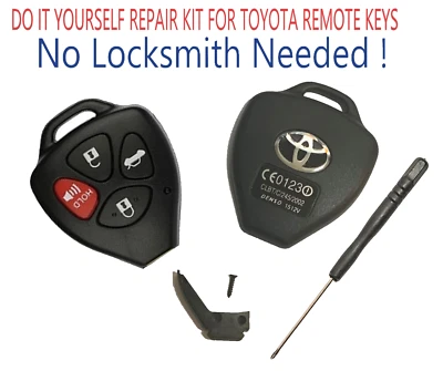Toyota Avalon 2008-2012 Remote Key Head Repair Kit Shell Case DIY + Screwdriver  - Image 1 of 4
