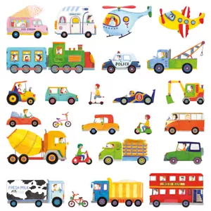 Decowall Cars Transports Vehicles Kids Removable Wall Stickers Decal DW-1405 - Picture 1 of 10