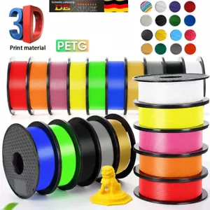 【4 Kaufen 3 Bezahlen】 1KG 3D Drucker Filament 1.75 mm PLA PETG Seide FDM Schwarz - Bild 1 von 26