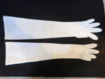 **GUANTES DE VESTIR DE NAILON DOBLE TEJIDO BLANCO DAMAS SIN FORRO TALLA 7 Foto 1 de 4