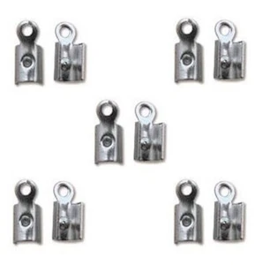 144 Black Oxide Plated Steel 7x3mm Fold Over Cord Ends with Ring * - Picture 1 of 1