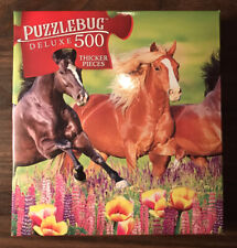 Puzzlebug Deluxe 500pc Puzzle Horses Galloping Meadow #5522, 20 x 12, Cra-Z-Art