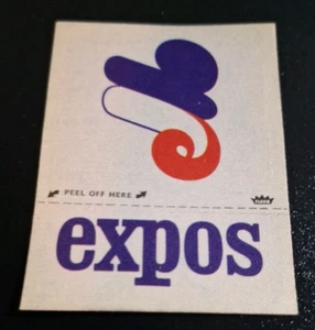 "RARE" VINTAGE FLEER REAL CLOTH PEEL OFF STICKER MONTREAL EXPOS L@@K!!!! - Picture 1 of 2