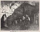 Judaika - Ściana Płaczu Jerozolima - ścieg, drzeworyt 1879