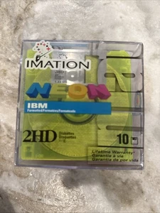 Imation 2HD 1.44MB 3.5" Floppy Disks Neon Colors 10-Pack IBM Formatted NEW - Picture 1 of 2