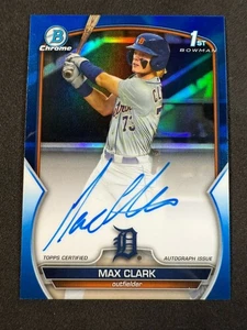 2023 Bowman Chrome Draft Blue Refractor Max Clark 1st Rookie AUTO /150 - Picture 1 of 2