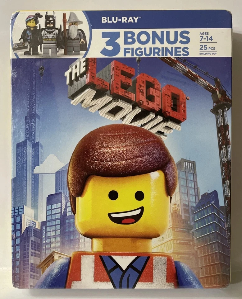 The Lego Movie With 3 Bonus Figurines [Blu-ray] WS, 2014, Warner Bros. - Image 1 of 1