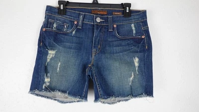 Pantalones Cortos Fossil Jean Para Mujer 27 Azul Denim Distressed Boyfriend Hechos en EE. UU. Foto 1 de 4
