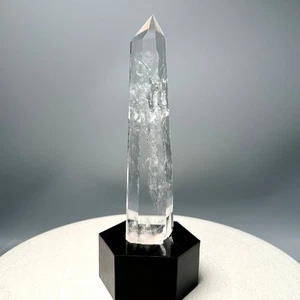 7.7" Natural Clear Quartz Rock Crystal Point Healing Crystal Reiki Crystal Tower - Picture 1 of 7