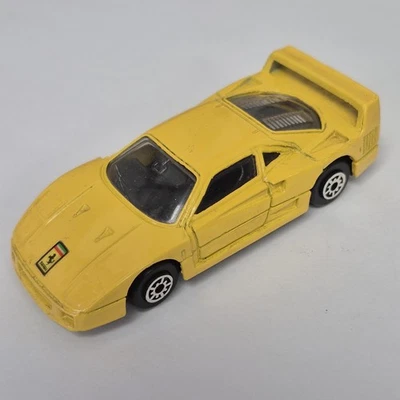 Vintage Maisto Ferrari F40 Yellow Sport Diecast Small Fast Race Toy Car - Image 1 of 4