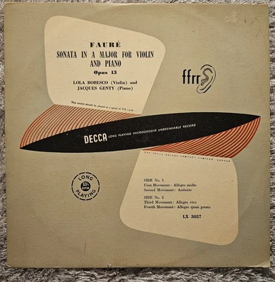 LOLA BOBESCO 'FAURE, VIOLIN SONATA  ' DECCA ED1. VERY RARE — 第 1/4 张图片