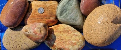 Lote de 30 libras #8 rocas de río extra grandes coloridas estanque acuario paisaje Foto 1 de 2