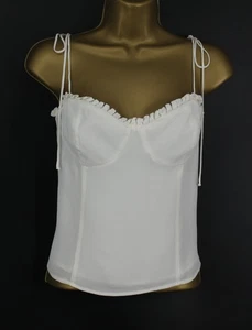 REFORMATION DAMEN NOVENA RÜSCHEN TRÄGERTOP UK 10 ELFENBEIN UVP 137 £ IN VERPACKUNG - Bild 1 von 4