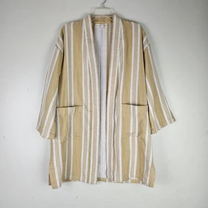 Eileen Fisher Oversized Striped Lagenlook Kimono Jacket Organic Cotton XXS/XS - Picture 1 of 10
