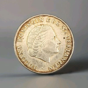 1964 Netherlands Antilles 1 Gulden Fish .720 Silver KM# 2  300K Minted - Picture 1 of 2