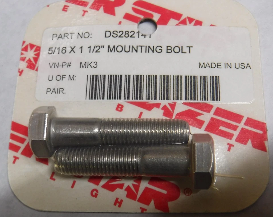 LAZER STAR 5/16 x 1-1/2" PAR DE PARAFUSOS DE CABEÇA SEXTAVADA DE MONTAGEM DS-282141 EUA W42-49G - Imagem 1 de 2