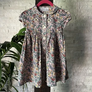 Rachel & Riley Baumwollkleid mehrfarbig Blumenmuster Knopfleiste Größe 2T - Bild 1 von 7