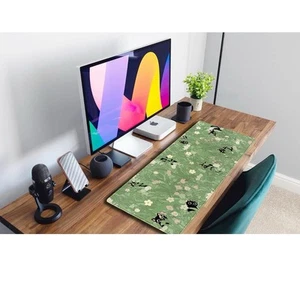 Linda Alfombrilla de Ratón Flores Rosas Hojas Verdes Almohadilla de Escritorio Kawaii Anime Gato Escritorio Pr... - Imagen 1 de 4