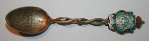 Enameled City Hall Winnipeg w/Twisted Hndl Sterling Silver 4 3/8" Souvenir Spoon - Picture 1 of 4