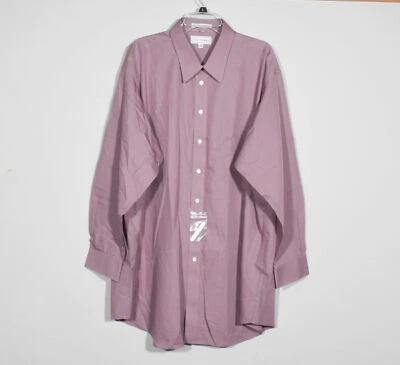 NWT Paul Fredrick Men's Non-Iron 2 Ply Cotton Check Dress Shirt Sz 19x35 - Image 1 of 3