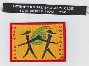 Pfadfinderabzeichen WORLD MOOT TAIWAN 2004 UK + 10th MOOT 1996 IBC Streifen - Bild 1 von 1
