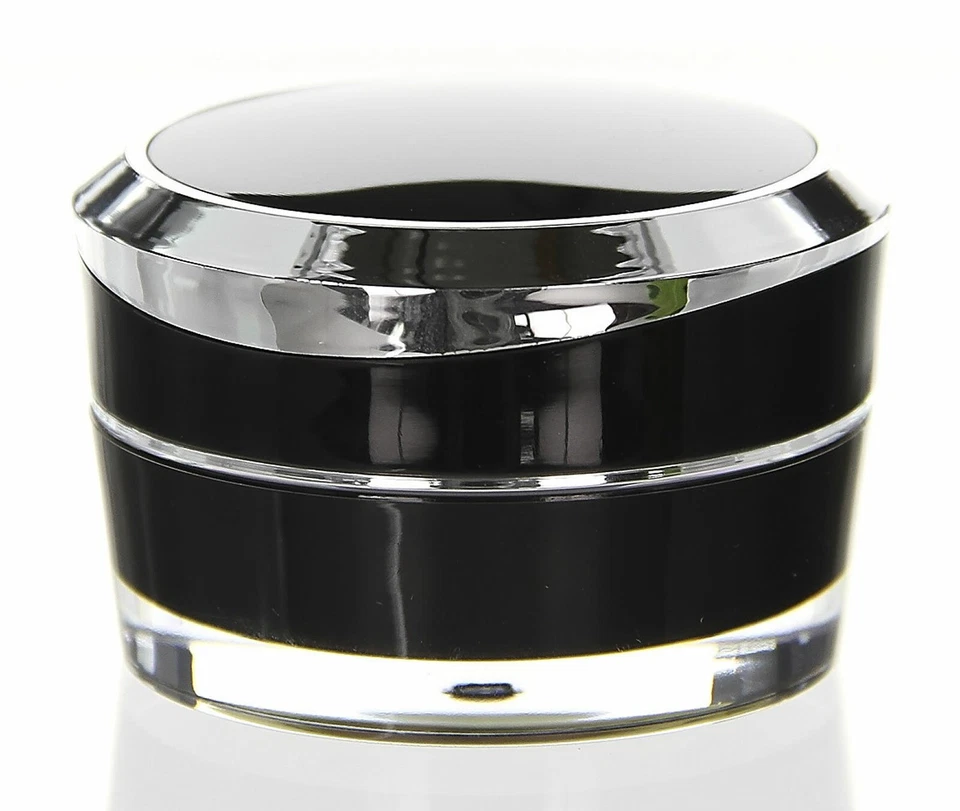 TIEGEL.ONLINE 50 ml Acryl Designer Tiegel Doppelwandig MARS Schwarz Dose leer Selbstabfüllung