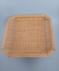 Vintage square Woven rattan Wicker Bread basket Decorative Wall Hanging 