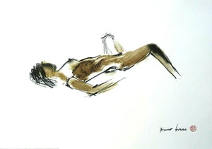 BRUNO HAAS KUNSTDRUCK RECLINING WOMAN ART PRINT POSTER 70x50cm - Bild 1 von 1