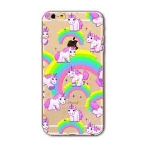 COQUE iPHONE 5 5S SE LES LICORNES COLORÉES SILICONE SOUPLE (TPU) - Photo 1 sur 1