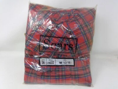 Vestido largo alto de franela a cuadros rojo vintage Sears estilo M (12-14) 74896 - Nuevo de Lote Antiguo Foto 1 de 4