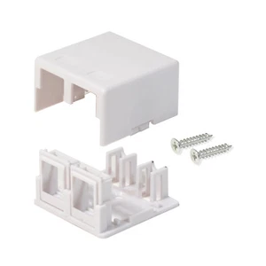 20 Pack Surface Mount Box 2 Port Double Hole Keystone Jack Cat5e/Cat6 White - Picture 1 of 3