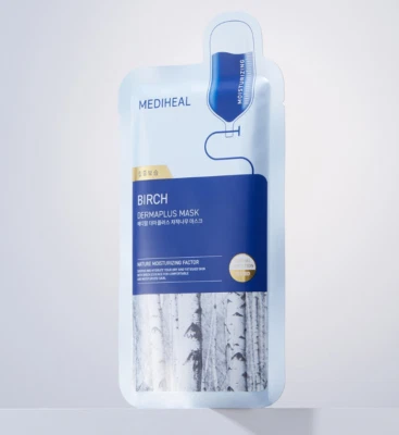 [MEDIHEAL] Derma Plus Birch mask Mask 22ml x 10 sheets Korean Cosmetic Beauty - Image 1 of 4