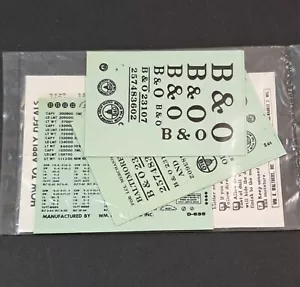 Walthers HO Scale Train Decals 26-46 B & O Railroad Box Car Black Set - Picture 1 of 2