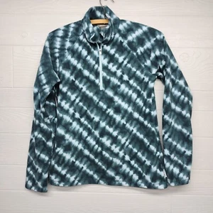 Eddie Bauer Quarter Zip Tie-Dye Striped Fleece Sweatshirt Womens Size XS - Picture 1 of 8