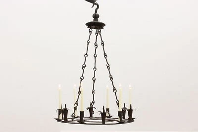 Farmhouse Antique Wrought Iron 6 Candle Chandelier #48338 - Image 1 of 4