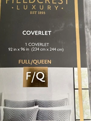 FIELDCREST • LUXURY •EST 1893 COVERLET 1 COVERLET 92 in x 96 in (234 cm x 244 c - Image 1 of 4