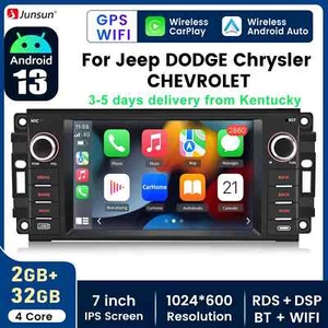 Radio de coche GPS navegación+ventilador para Jeep Grand Cherokee Chrysler CarPlay 7"2+32G Android13 - Imagen 1 de 12