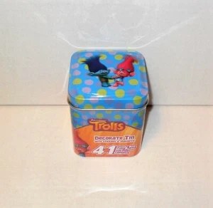 DREAMWORKS TROLLS DECORATE TIN WITH STICKERS MAGNETS 4 IN 1 NEW SEALED - Picture 1 of 1