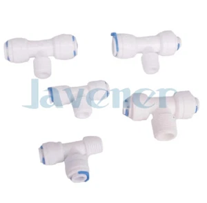 "LOTE DE 5 1/4"" 3/8"" Pushfit-BSP Camiseta de hilo macho RO Ajuste al agua Ósmosis inversa - Imagen 1 de 2