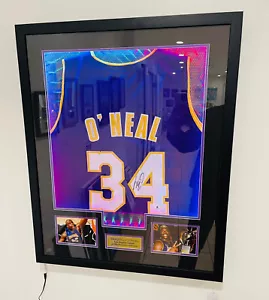 Shaq Signed Lakers Jersey Framed w/ LED Display – Autograph COA - Engraved Plate - Picture 1 of 5
