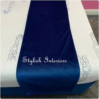 Hi-Quality Soft Plush Velvet Bed Runner Throw Handmade Bedding Cover Sofa Decor - Image 1 of 4